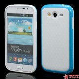 Полимерный TPU Чехол 3D Куб Для Samsung Galaxy Grand GT-I9080(Белый-голубой)